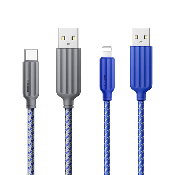 Recci RTC-N23C 3A Hızlı Şarj Özellikli Type-C to USB-A Kablo 1M - Resim 4