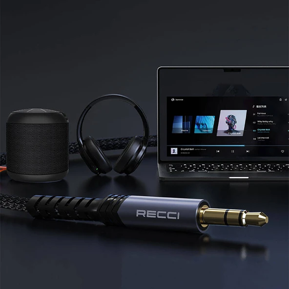 Recci RDS-A28 3.5mm to 3.5mm AUX Audio Kablo - Resim 4