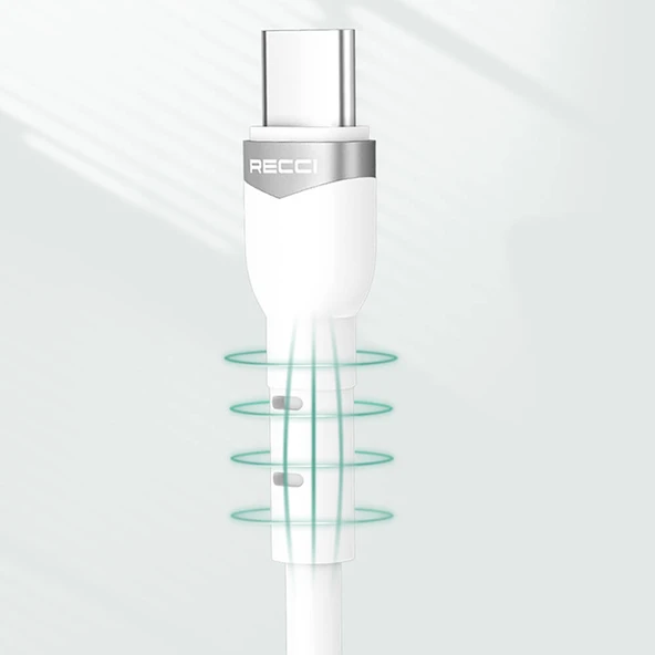 Recci RTC-P35CL Hızlı Şarj Özellikli 100cm Type-C to Lightning Kablo - 4