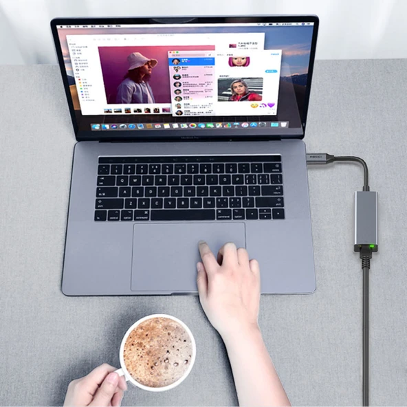 Recci RH10 RJ45 to Type-C Ethernet Dönüştürücü Kablo 100Mbps 80mm - 8