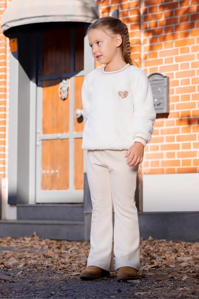 Kız Çocuk İspanyol Paça Simli Örme Pantolon MNT25K214 ürün görseli