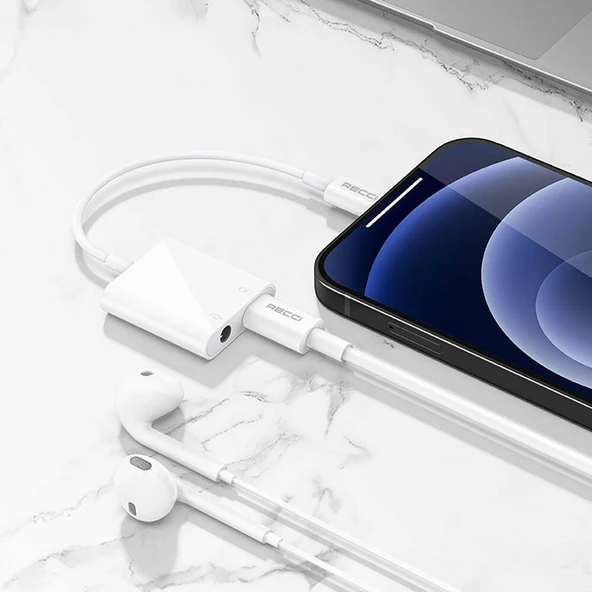 Recci RDS-A10 Lightning PD3.0 2in1 Şarj ve Ses Adaptörü - Resim 2