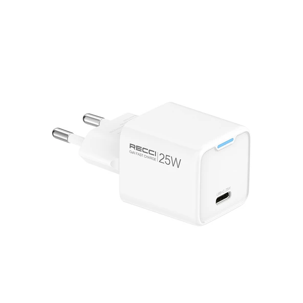 Recci RC106E GaN Teknolojili Hızlı Şarj Başlığı Type-C to Type-C PD 25W Kablolu Şarj Seti