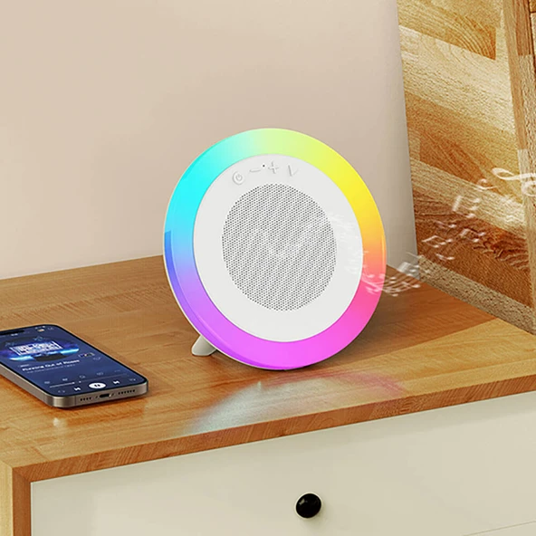 Recci RSK-W42 Moonlight Serisi RGB Işıklı Kablosuz Bluetooth v5.3 Hoparlör - 8