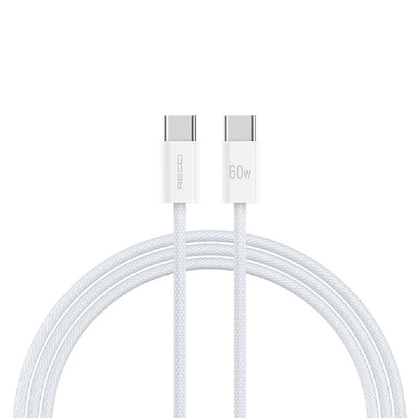 Recci RS13CC Nature Serisi 60W Hızlı Şarj Özellikli Type-C To Type-C PD Kablo 1.2M ürün görseli 1