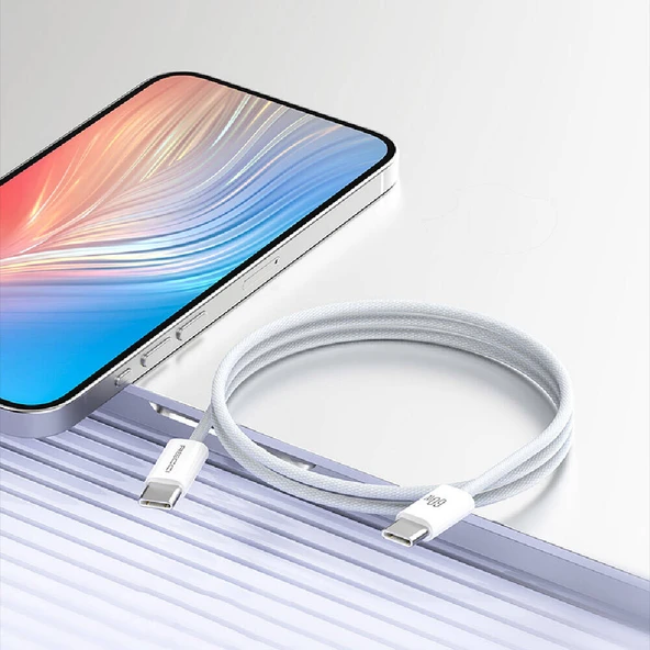 Recci RS15CC Nature Serisi 60W Hızlı Şarj Özellikli Type-C To Type-C PD Kablo 2M - 4