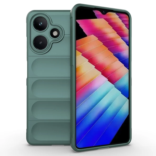 İnfinix Hot 30 Kılıf Elde Tutma Kolaylıkla Kaydırmaz Kenar Line Dizayn Optietnik Kapak - Resim 5