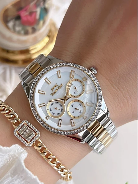 Slazenger Yeni Sezon Elite Model 50 Mt Suya Dayanıklı Bileklik Hediyeli Kadın Kol Saati VS.BLKT.0626 ürün görseli