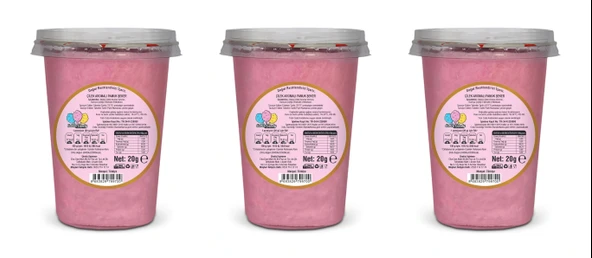 ÇİLEK AROMALI 3'LÜ GURME PAMUK ŞEKERLER - Resim 2