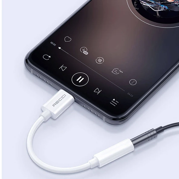 Recci RDS-A03 3.5mm to Type-C Audio Kablo - Resim 8