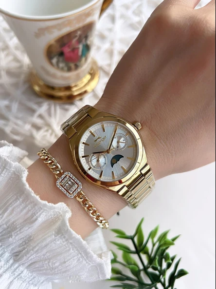 Slazenger Yeni Sezon Elite Model 50 Mt Suya Dayanıklı Bileklik Hediyeli Kadın Kol Saati VS.BLKT.0629 - Resim 2