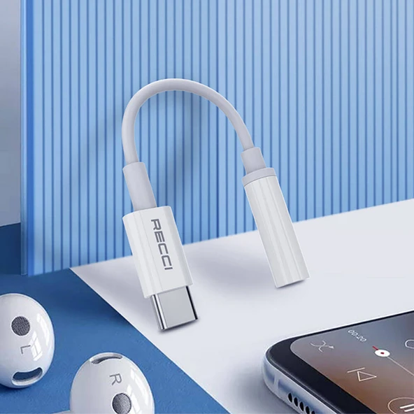 Recci RDS-A03 3.5mm to Type-C Audio Kablo - Resim 6