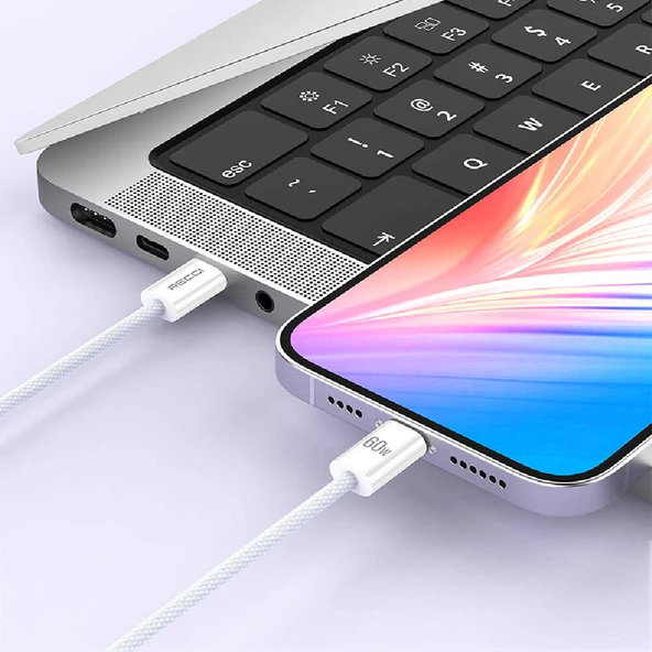 Recci RS15CC Nature Serisi 60W Hızlı Şarj Özellikli Type-C To Type-C PD Kablo 2M - 2