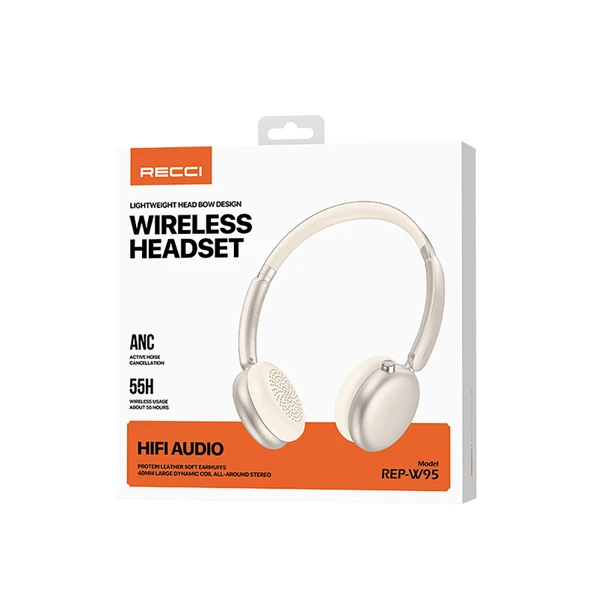 Recci REP-W95 ANC/ENC Özellikli Hi-Fi Ses Kaliteli Kulak Üstü Bluetooth v5.3 Kulaklık - 12