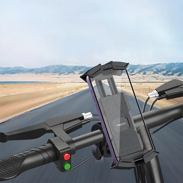 Recci RHO-C33 360° Derece Dönebilen Ayarlanabilir Motosiklet ve Bisiklet Telefon Tutucu - 9