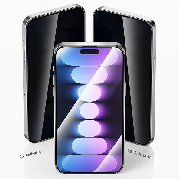 Apple iPhone 15 Pro Recci RSP-A17AP Privacy Temperli Cam Ekran Koruyucu - 8