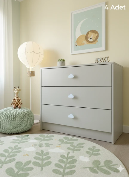 Bulut Emaye Beyazı Mobilya Kulpu 4 Adet