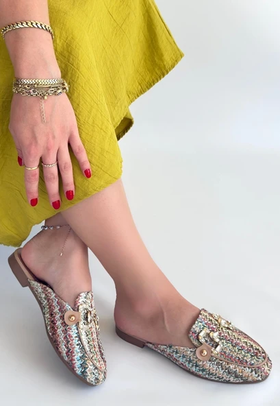 Yenda Renkli Dokumalı Terlik - Resim 14