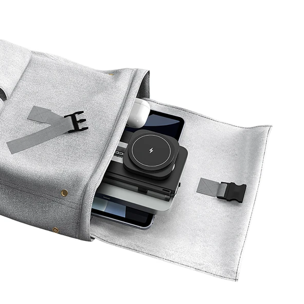 Recci RCW-49 Ambiyans Işıklı Telefon&Akıllı Saat&Kulaklık 15W 4in1 Kablosuz Şarj Standı - 10