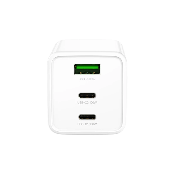 Recci RC110E Type-C PD & USB-A GaN Teknolojili QC3.0 Hızlı Şarj Başlığı 100W - 2