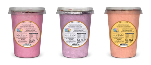 KARPUZ, YABANMERSİNİ, MANGO AROMALI 3'LÜ GURME PAMUK ŞEKERLER - 2