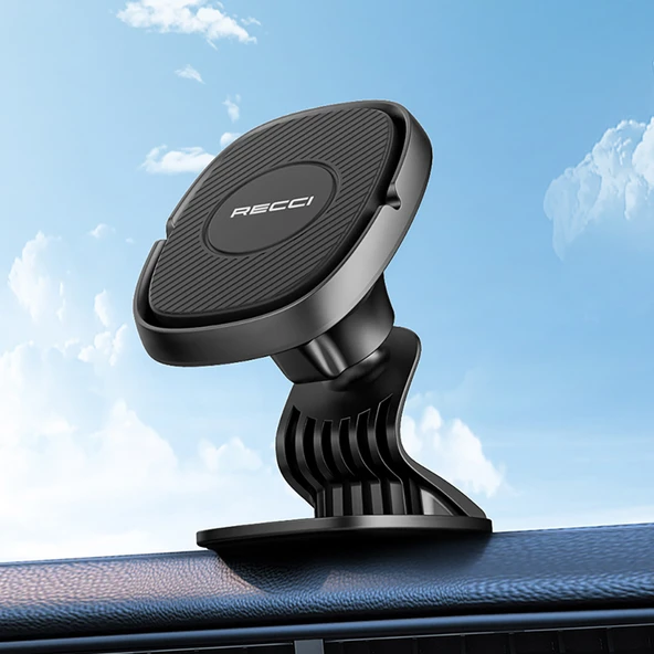 Recci RHO-C18 Güçlü Magnetik 360 Derece Dönebilen Düz Zemin Araç Telefon Tutucu - 4