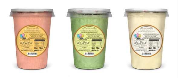 MANGO, ELMA, VANİLYA AROMALI 3'LÜ GURME PAMUK ŞEKERLER - 2