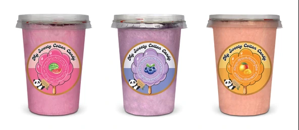 KARPUZ, YABANMERSİNİ, MANGO AROMALI 3'LÜ GURME PAMUK ŞEKERLER