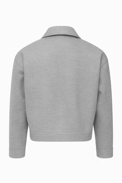 Erkek Oversize Kaşe Mont Siyah – Kalın Kumaş Şık Kışlık Mont - Resim 11