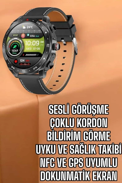 Akıllı Saat Bildirim Görme Sesli Görüşme Çoklu Kordon GPS Takibi - Resim 2