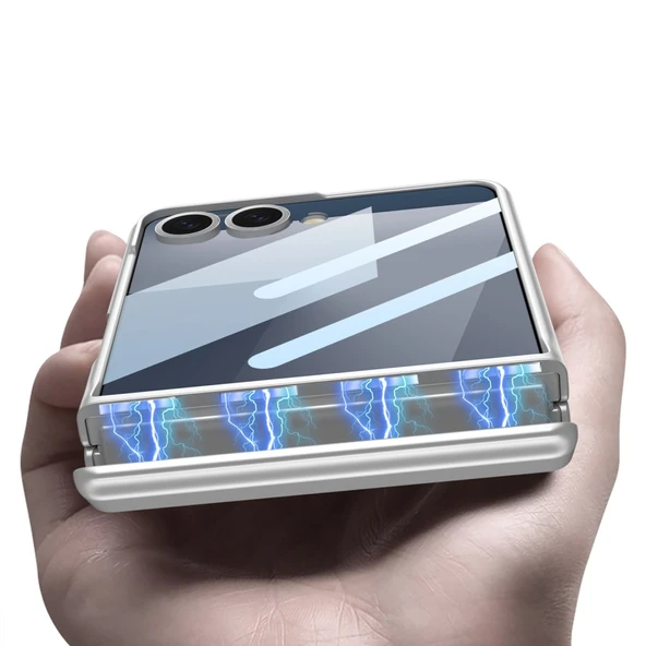 Samsung Galaxy Z Flip 7 Kılıf Kıpta Standlı Kapak - Resim 10