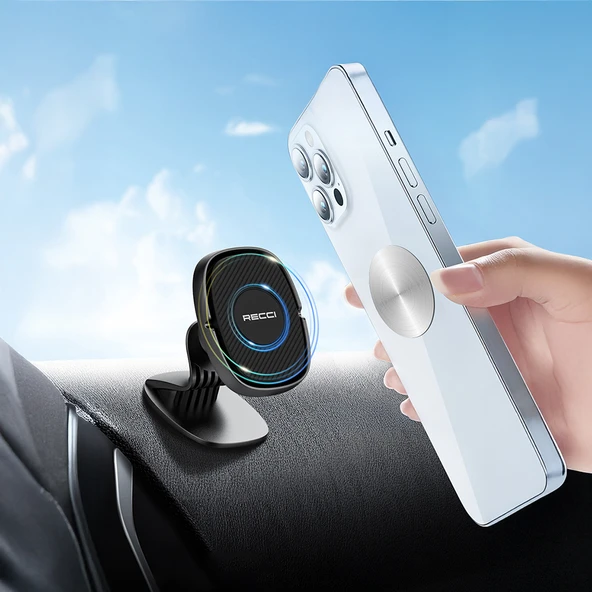 Recci RHO-C18 Güçlü Magnetik 360 Derece Dönebilen Düz Zemin Araç Telefon Tutucu - 11