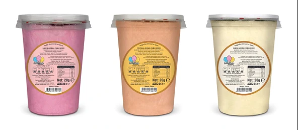 KARPUZ, PORTAKAL, VANİLYA AROMALI 3'LÜ GURME PAMUK ŞEKERLER - 2