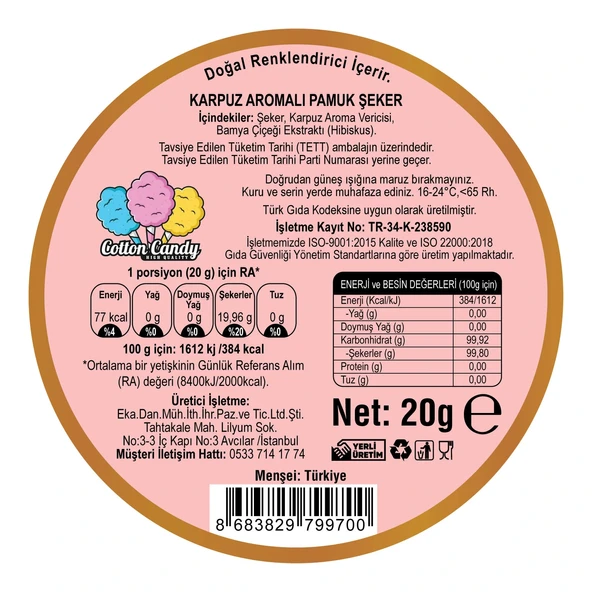 KARPUZ, LİMON, MANGO AROMALI 3'LÜ GURME PAMUK ŞEKERLER - 4
