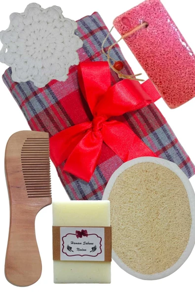 6'lı Geleneksel Gelin Hamam Seti Spa/Hamam/Sauna/Duş/Plaj Doğal Hamam Sabunu Klasik Gelin Hamamı - 3