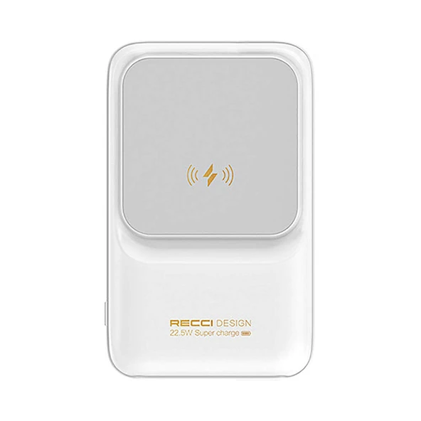 Recci RPB-W10 Polaris Serisi Çift Kablolu LED Dijital Göstergeli Wireless Powerbank 15W 10000mAh - 12