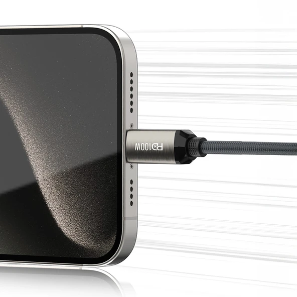 Recci RS45CC Type-C to Type-C PD 100W Örgü Tasarımlı Hızlı Şarj Özellikli Data ve Şarj Kablosu 1M - 5