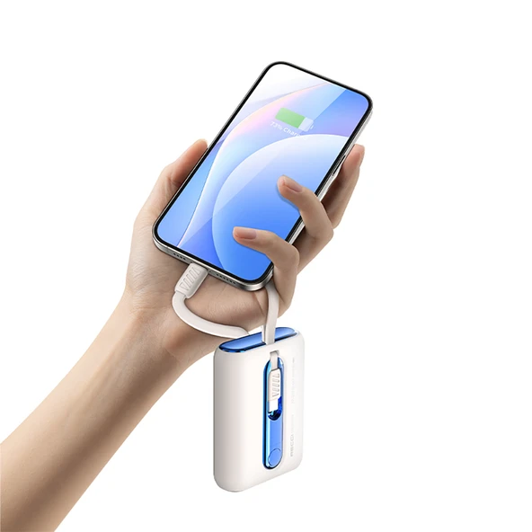 Recci RPB-P12C PD 20W Askı İpli Hızlı Şarj Özellikli Type-C Kablolu Powerbank 22.5W 9000mAh - 7
