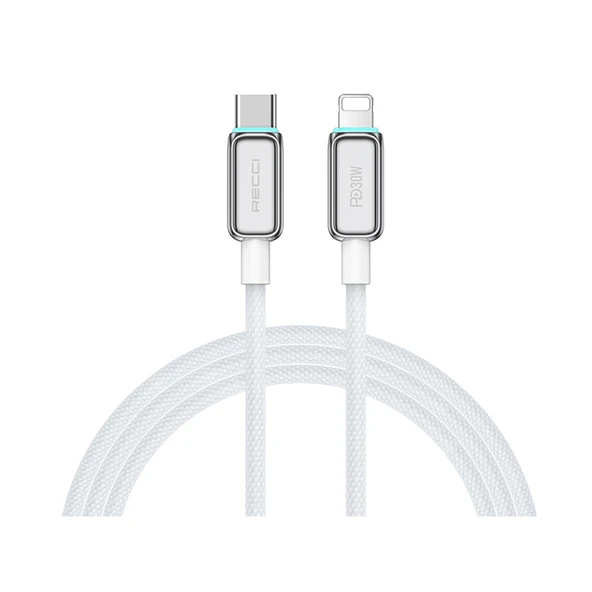Recci RS42CL Lamp Display Serisi Type-C to Lightning PD 30W Hızlı Şarj Özellikli Data ve Şarj Kablosu 1.5M - Resim 11