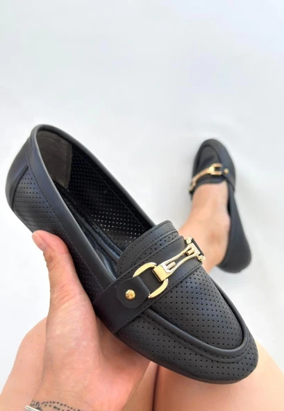 Rain Siyah Cilt Babet Ayakkabı - Resim 13