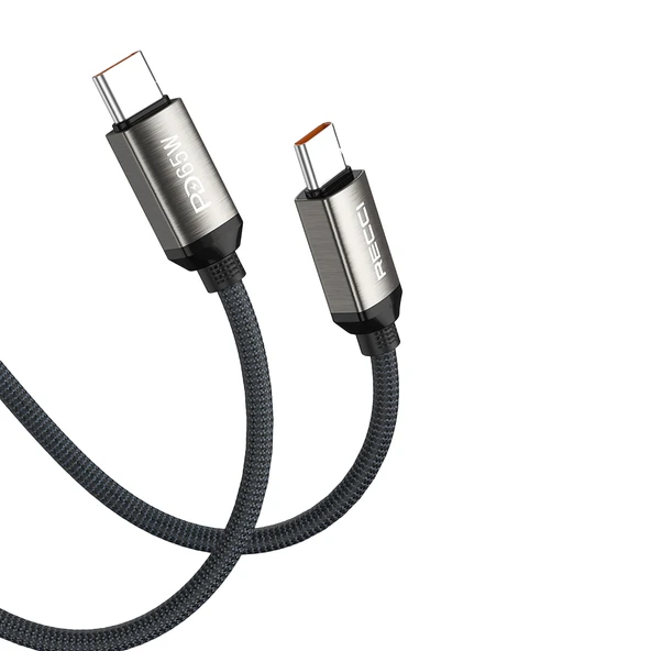 Recci RS35CC Type-C to Type-C PD 65W Örgü Tasarımlı Hızlı Şarj Özellikli Data ve Şarj Kablosu 1M - 7