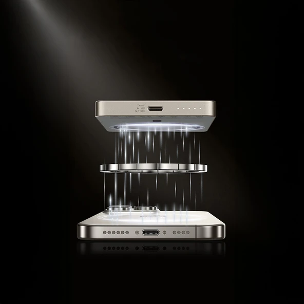 Recci RPB-W36 Ultra İnce PD 20W Hızlı Şarj Özellikli Wireless Powerbank 15W 10000mAh - 5