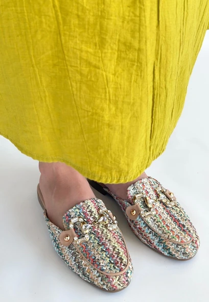 Yenda Renkli Dokumalı Terlik - Resim 9