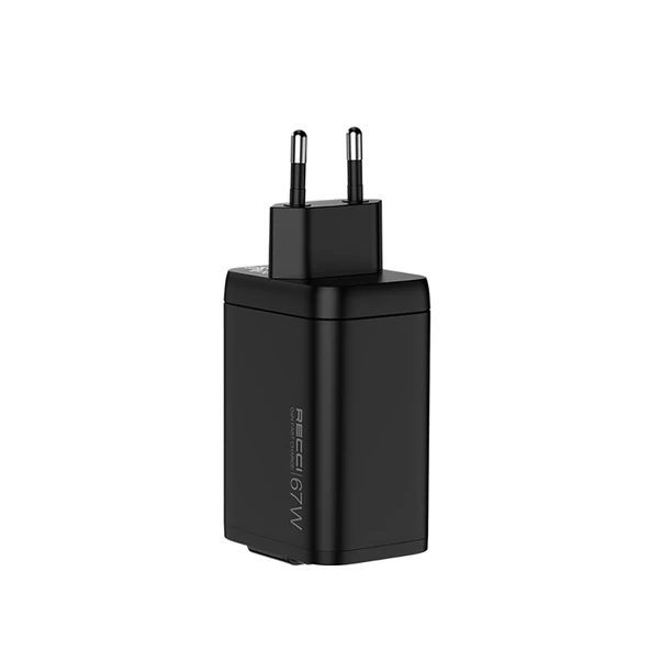 Recci RC103E GaN Teknolojili Hızlı Şarj Başlığı USB-A to Type-C PD 67W Type-C Kablolu Şarj Seti - 3