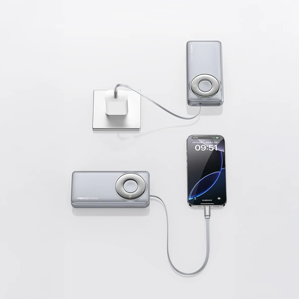 Recci RPB-P72 Hızlı Şarj Özellikli Type-C Kablolu Powerbank 65W 20.000mAh - 9