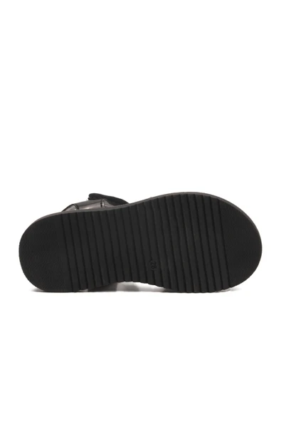 Ayakmod Siyah Simli Cırtlı Ortopedik Kız Çocuk Sandalet 25T105 P - 5