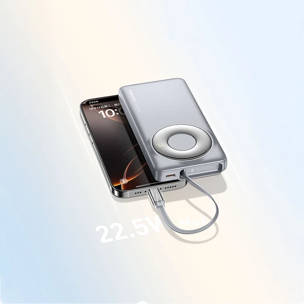 Recci RPB-P58 PD Hızlı Şarj Özellikli Type-C Kablolu Powerbank 22.5W 10.000mAh - 7