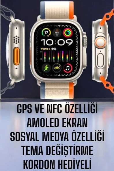 Akıllı Saat Amoled Ekran NFC Uyumlu Spor Modları Android ve İOS Uyumlu - Resim 2