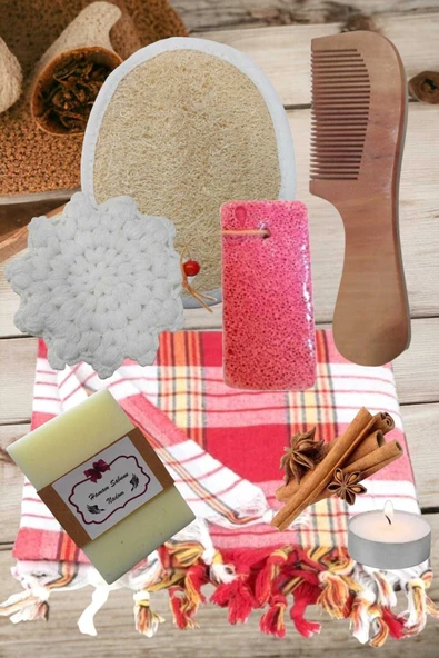 6'lı Geleneksel Gelin Hamam Seti Spa/Hamam/Sauna/Duş/Plaj Doğal Hamam Sabunu Klasik Gelin Hamamı - 2