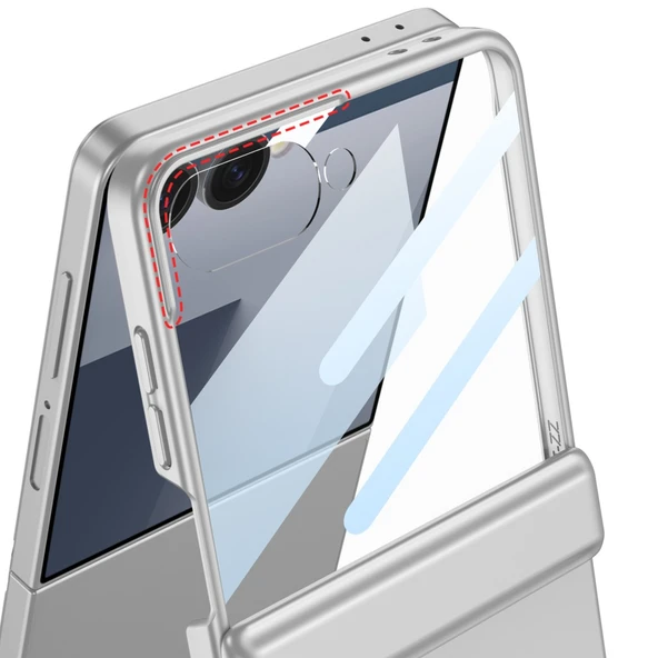 Samsung Galaxy Z Flip 7 Kılıf Kıpta Standlı Kapak - Resim 9